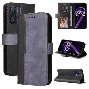 For OPPO Realme 9 Pro / V25 Stitching-Color PU Leather Phone Case(Grey)