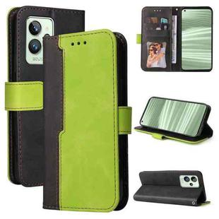 For OPPO Realme GT2 Pro Stitching-Color PU Leather Phone Case(Green)