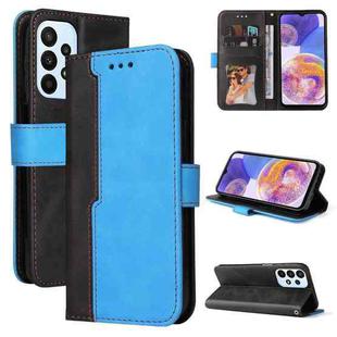 For Samsung Galaxy A23 / M23 / F23 Stitching-Color PU Leather Phone Case(Blue)