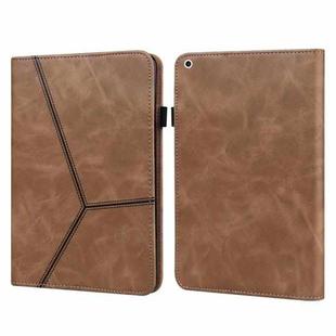 Solid Color Embossed Striped Smart Leather Case For iPad 10.2 2019 / Pro 10.5 inch(Brown)