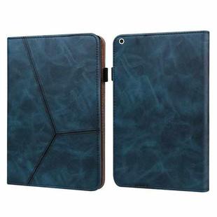 Solid Color Embossed Striped Smart Leather Case For iPad 10.2 2019 / Pro 10.5 inch(Blue)