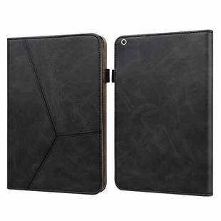 Solid Color Embossed Striped Smart Leather Case For iPad 10.2 2019 / Pro 10.5 inch(Black)