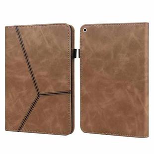 Solid Color Embossed Striped Smart Leather Case For iPad 5 / 6 / 7 / 8 2017(Brown)