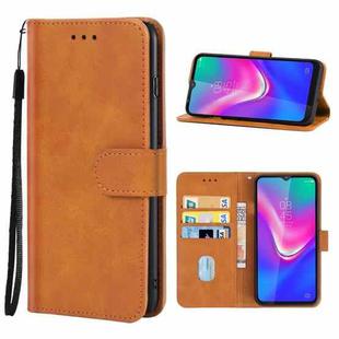 Leather Phone Case For TECNO Spark 4 Lite(Brown)