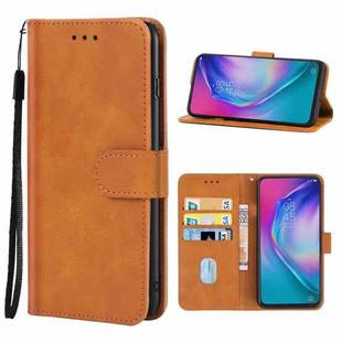 Leather Phone Case For TECNO Camon 15 Premier(Brown)
