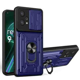 For OPPO Realme 9 Pro+ Sliding Camshield Card Phone Case(Sapphire Blue)