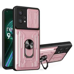For OPPO Realme 9 Pro+ Sliding Camshield Card Phone Case(Rose Gold)