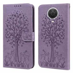 For Nokia G20 / G10 / 6.3 Tree & Deer Pattern Pressed Flip Leather Phone Case(Purple)