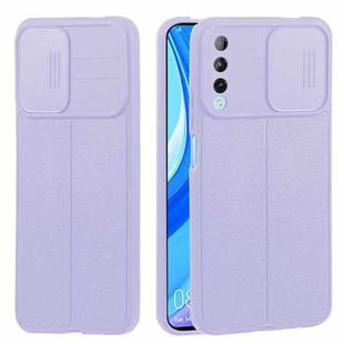 For Huawei Y9s Litchi Texture Sliding Camshield TPU Phone Case(Light Purple)