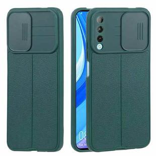 For Huawei Y9s Litchi Texture Sliding Camshield TPU Phone Case(Dark Green)