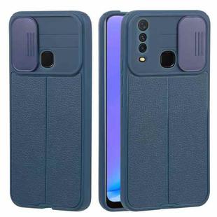 For vivo Y17 Litchi Texture Sliding Camshield TPU Phone Case(Blue)