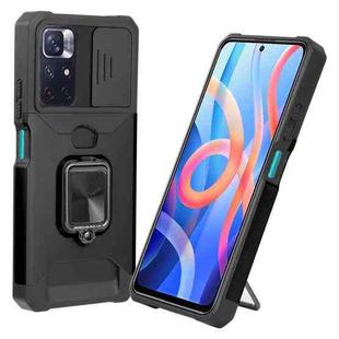 For Xiaomi Redmi Note 11S / Note 11 4G 2022 Sliding Camera Cover Design PC + TPU Shockproof Phone Case(Black)