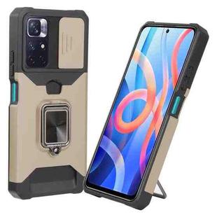 For Xiaomi Redmi Note 11S / Note 11 4G 2022 Sliding Camera Cover Design PC + TPU Shockproof Phone Case(Gold)