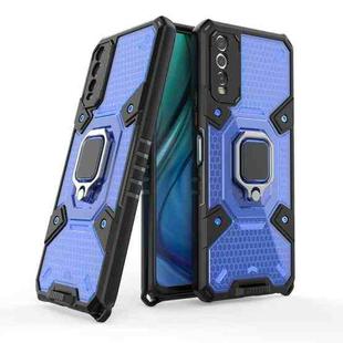 For vivo Y20 Space PC+TPU Shockproof Phone Case with Ring Holder(Blue)
