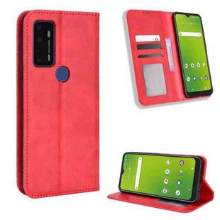 For Cricket Dream 5G / AT&T Radiant Max 5 Magnetic Buckle Retro Texture Leather Phone Case(Red)