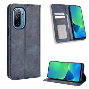For Ulefone Note 13P Magnetic Buckle Retro Texture Leather Phone Case(Blue)