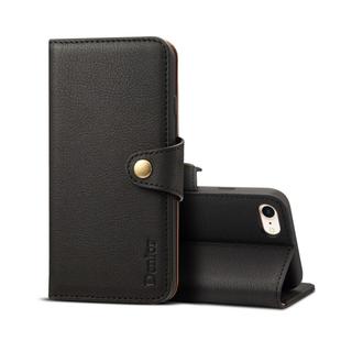 For iPhone 7 / 8 Denior V2 Luxury Car Cowhide Horizontal Flip Leather Case with Wallet(Black)