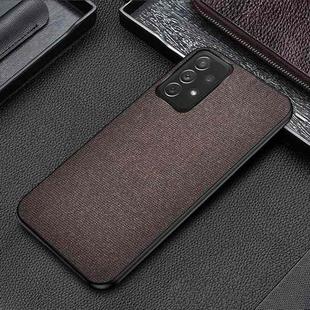 For Samsung Galaxy A73 5G Shockproof Splicing PU + Cloth Protective Case(Mercerized Brown)