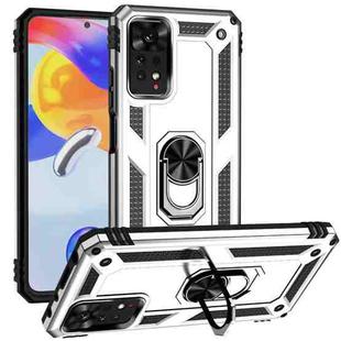 For Xiaomi Redmi Note 11 Pro Shockproof TPU + PC Phone Case with Holder(Silver)