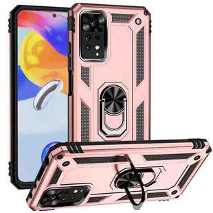 For Xiaomi Redmi Note 11 Pro Shockproof TPU + PC Phone Case with Holder(Rose Gold)