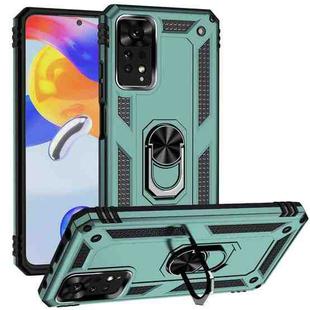 For Xiaomi Redmi Note 11 Pro Shockproof TPU + PC Phone Case with Holder(Dark Green)