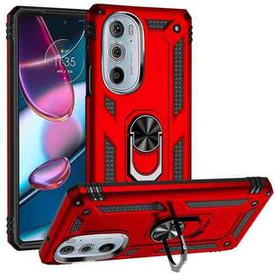 For Motorola Edge 30 Pro Shockproof TPU + PC Phone Case with Holder(Red)