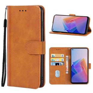 Leather Phone Case For OPPO Reno7 Lite(Brown)