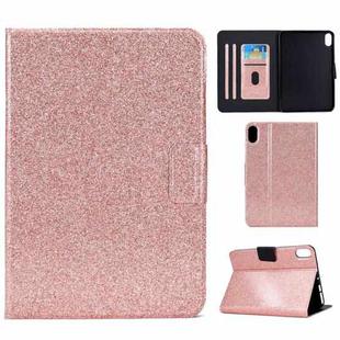 For Lenovo Legion Y700 Varnish Glitter Powder Smart Leather Tablet Case(Rose Gold)