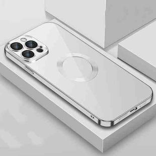 For iPhone 11 9D Electroplated Edge Lens Film Clear PC + TPU Shockproof Case (Silver)