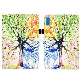 For Lenovo Legion Y700 Colored Drawing Smart Leather Tablet Case(Colorful Tree)