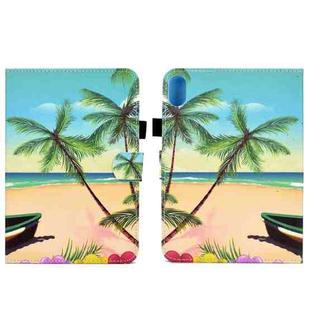 For Lenovo Legion Y700 Colored Drawing Smart Leather Tablet Case(Beach)