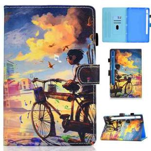 For Samsung Galaxy Tab S8 X700 X706 Colored Drawing Smart Leather Tablet Case(Cycling Boy)
