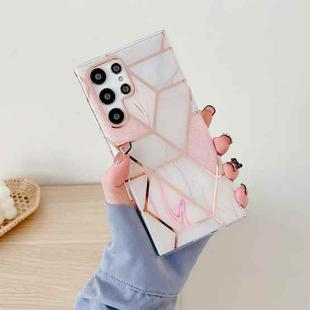For Samsung Galaxy S22 5G Dual-side Laminating Marble Pattern TPU Phone Case(Pink Grey)