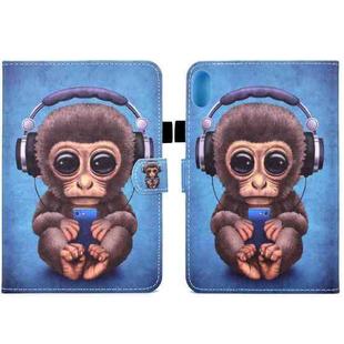 For Lenovo Legion Y700 Colored Drawing Smart Leather Tablet Case(Headphone Monkey)