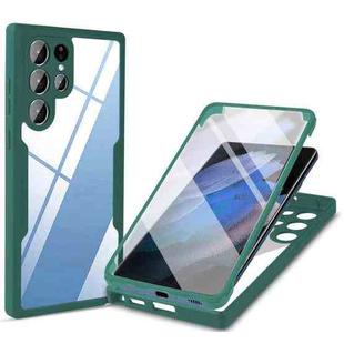For Samsung Galaxy S22 Ultra 5G Acrylic + TPU 360 Degrees Full Coverage Shockproof Phone Case(Green)