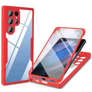 For Samsung Galaxy S22 Ultra 5G Acrylic + TPU 360 Degrees Full Coverage Shockproof Phone Case(Red)