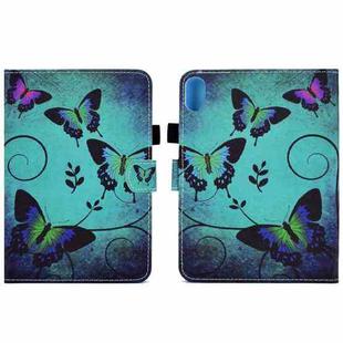 For Lenovo Legion Y700 Colored Drawing Smart Leather Tablet Case(Green Butterflies)