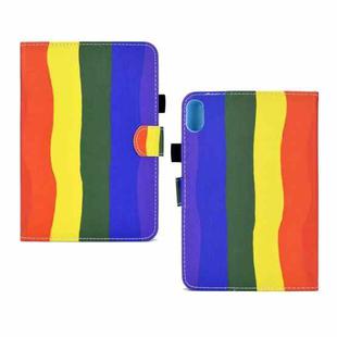 For Lenovo Legion Y700 Colored Drawing Smart Leather Tablet Case(Rainbow)