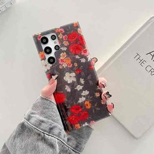 For Samsung Galaxy S22 Ultra 5G Shell Pattern Flower TPU Phone Case(Red Flower)