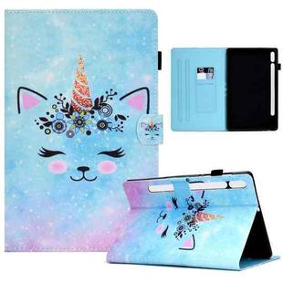 For Samsung Galaxy Tab S8 / S7 Colored Drawing Smart Leather Tablet Case(Wildebeest)
