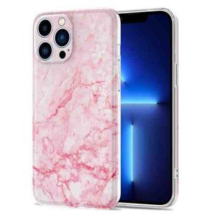 Glossy Marble Stripe Straight Edge Case For iPhone 13 Pro(Pink)