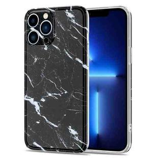 Glossy Marble Stripe Straight Edge Case For iPhone 13 Pro(Black)
