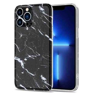 Glossy Marble Stripe Straight Edge Case For iPhone 13 Pro Max(Black)