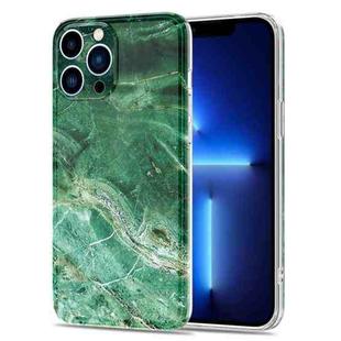 Glossy Marble Stripe Straight Edge Case For iPhone 13 Pro Max(Emerald Green)