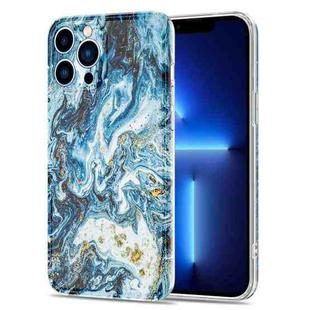 Gilt Marble Stripe Straight Edge Case For iPhone 13 Pro Max(Blue)