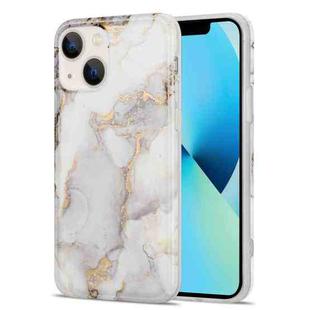 Glazed Marble Phone Case For iPhone 13(White)