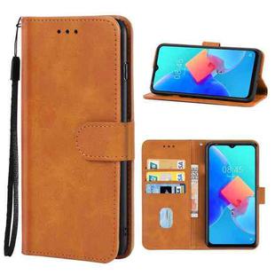 Leather Phone Case For Tecno Spark 8C(Brown)