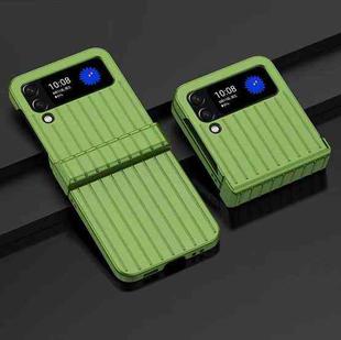 For Samsung Galaxy Z Flip3 5G Ultra-thin Striped PC Phone Case(Mint Green)