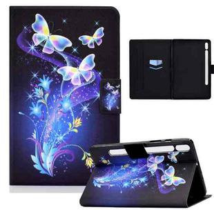 For Samsung Galaxy Tab S8 / S7 Electric Pressed Smart Leather Tablet Case(Butterfly Flower)