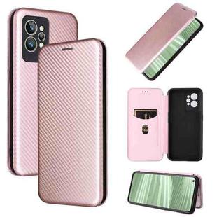 For OPPO Realme GT2 Pro Carbon Fiber Texture Flip Leather Phone Case(Pink)
